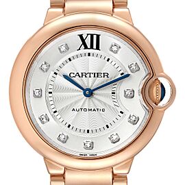 Cartier Ballon Bleu 36 Rose Gold Diamond Ladies Watch