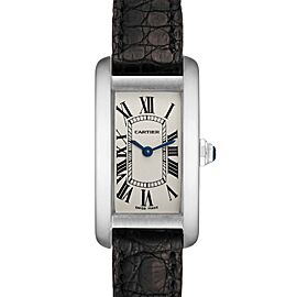 Cartier Tank Americaine White Gold Silver Dial Ladies Watch
