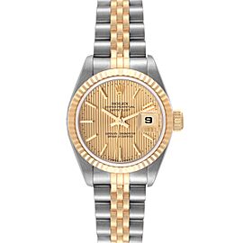 Rolex Datejust Steel Yellow Gold Tapestry Dial Ladies Watch