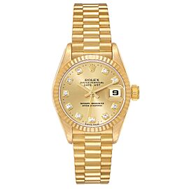 Rolex President Yellow Gold Diamond Dial Ladies Watch