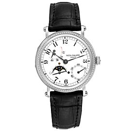 Patek Philippe Complications Moonphase White Gold Mens Watch