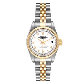 Rolex Datejust Steel Yellow Gold White Roman Dial Ladies Watch
