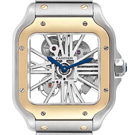 Cartier Skeleton Horloge Santos Steel Yellow Gold Watch