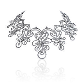 Anna Carat Round Brilliant Diamond Chocker Necklace in 14k White Gold