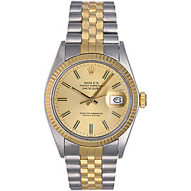 Rolex Datejust 16013 Stainless Steel and 18K Yellow Gold 36mm Mens Watch