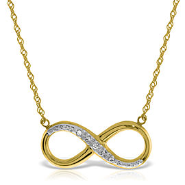 14K Solid Gold Infiniti Necklace with Natural Diamond