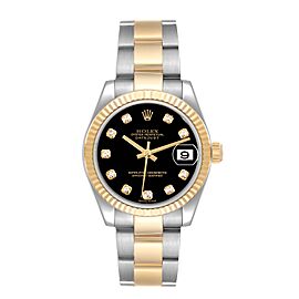 Rolex Datejust Midsize Black Diamond Dial Ladies Watch