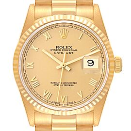 Rolex Datejust President Yellow Gold Roman Dial Mens Watch