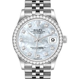 Rolex Datejust 31 Steel White Gold Mother Of Pearl Diamond Ladies Watch