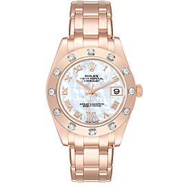 Rolex Pearlmaster MOP Dial Everose Diamond Ladies Watch