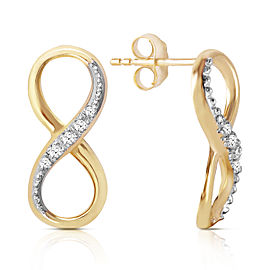 14K Solid Gold Infiniti Earrings with Natural Diamonds