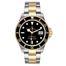 Rolex Submariner Steel Yellow Gold Black Dial Mens Watch