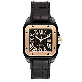 Cartier Santos 100 PVD Steel Rose Gold Midsize Mens Watch