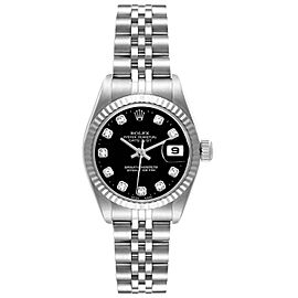 Rolex Datejust White Gold Diamond Dial Steel Ladies Watch