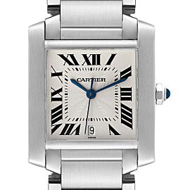 Cartier Tank Francaise Large Automatic Steel Mens Watch