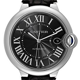 Cartier Ballon Bleu 42mm Black Dial Steel Mens Watch