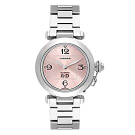 Cartier Pasha Big Date Pink Dial Steel Ladies Watch
