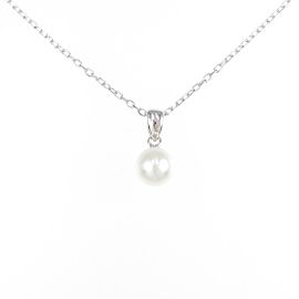 Mikimoto 18k White Gold Akoya Pearl Necklace LXGYMK-458