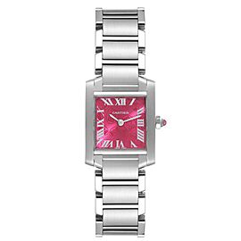 Cartier Tank Francaise Raspberry Dial Limited Edition Steel Ladies Watch