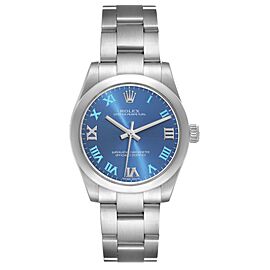 Rolex Oyster Perpetual Midsize 31 Blue Dial Steel Ladies Watch