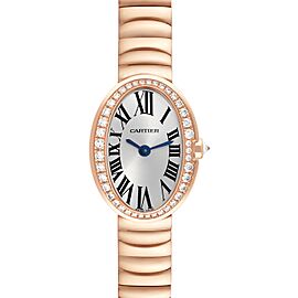 Cartier Mini Baignoire Rose Gold Diamond Ladies Watch