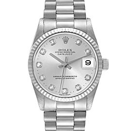 Rolex Datejust President Midsize White Gold Diamond Ladies Watch