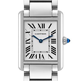 Cartier Tank Must Large Steel Silver Dial Ladies Watch