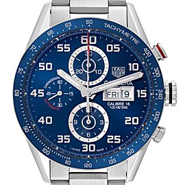 Tag Heuer Carrera Blue Dial Chronograph Steel Mens Watch