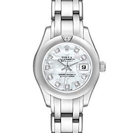 Rolex Pearlmaster White Gold MOP Diamond Dial Ladies Watch