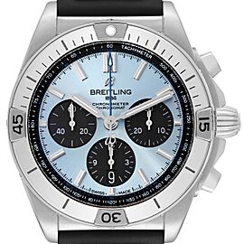 Breitling Chronomat B01 Ice Blue Dial Steel Mens Watch