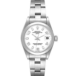 Rolex Date 26 White Dial Smooth Bezel Steel Ladies Watch
