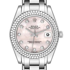 Rolex Pearlmaster 34 White Gold Diamond MOP Dial Ladies Watch