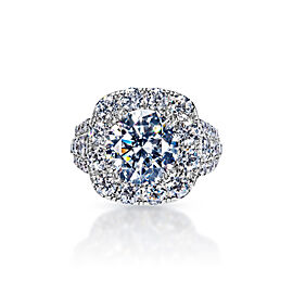Ashley Carat Round Brilliant Diamond Engagement Ring in 18k White Gold.