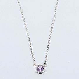 TIFFANY & Co 925 Silver Pink Sapphire By The Yard Necklace LXGBKT-75