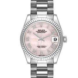 Rolex President Midsize White Gold Mother of Pearl Dial Ladies Watch
