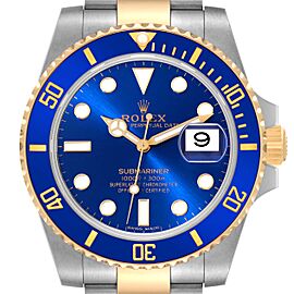 Rolex Submariner Steel Yellow Gold Blue Dial Mens Watch
