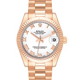 Rolex President Datejust Midsize 31 Rose Gold Ladies Watch