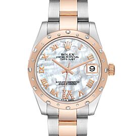 Rolex Datejust 31 Midsize Steel Rose Gold Diamond Ladies Watch