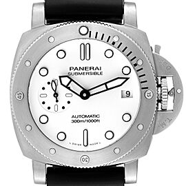 Panerai Submersible Bianco 42mm White Dial Steel Mens Watch