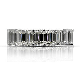 7 CARAT EMERALD CUT DIAMOND ETERNITY BAND IN 18K GOLD 35 POINTER SHARED PRONG BY MIKE NEKTA SIZE 6