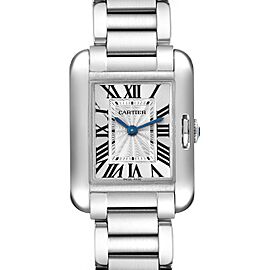 Cartier Tank Anglaise Small Silver Dial Steel Ladies Watch