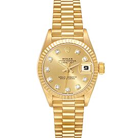 Rolex Datejust President Champagne Diamond Dial Yellow Gold Ladies Watch