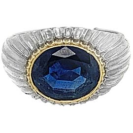 Buccellati 18 Karat White and Yellow Gold Sapphire Ring with GIA certificate