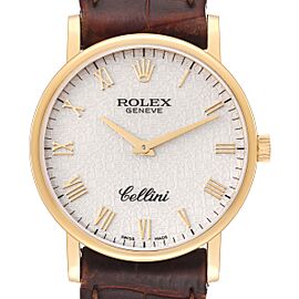 Rolex Cellini Classic Yellow Gold Ivory Anniversary Dial Mens Watch