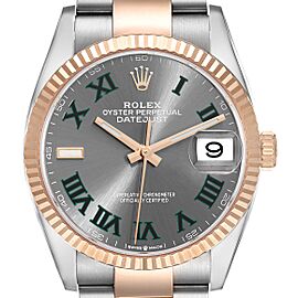 Rolex Datejust Wimbledon Dial Steel Rose Gold Mens Watch