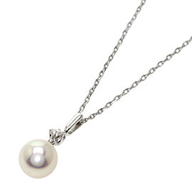MIKIMOTO 14K White Gold Pearl Necklace QJLXG-1997