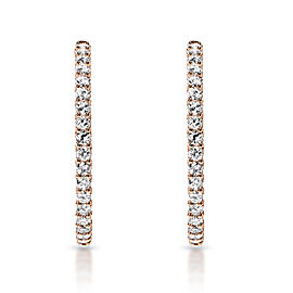 Sydnee 9 Carat Round Brilliant Diamond Hoop Earrings in 14k Rose Gold