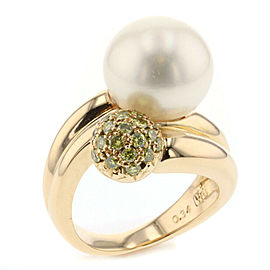 TASAKI 18k Yellow Gold Diamond Pearl Ring LXGBKT-777