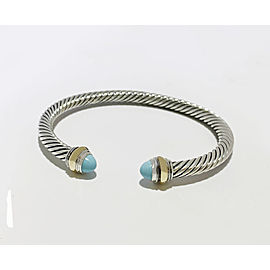 David Yurman Classic Cable Bracelet With Turquoise and 14K Gold