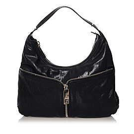 Fendi Unzipped Leather Hobo Bag
